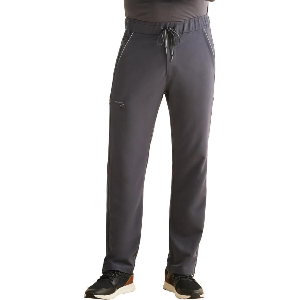 imageHealing Hands Mens Scrub Pant Nash Pant with 6 Pockets Moisture Wicking 360 Stretch amp Recycled Poly HH101Pewter