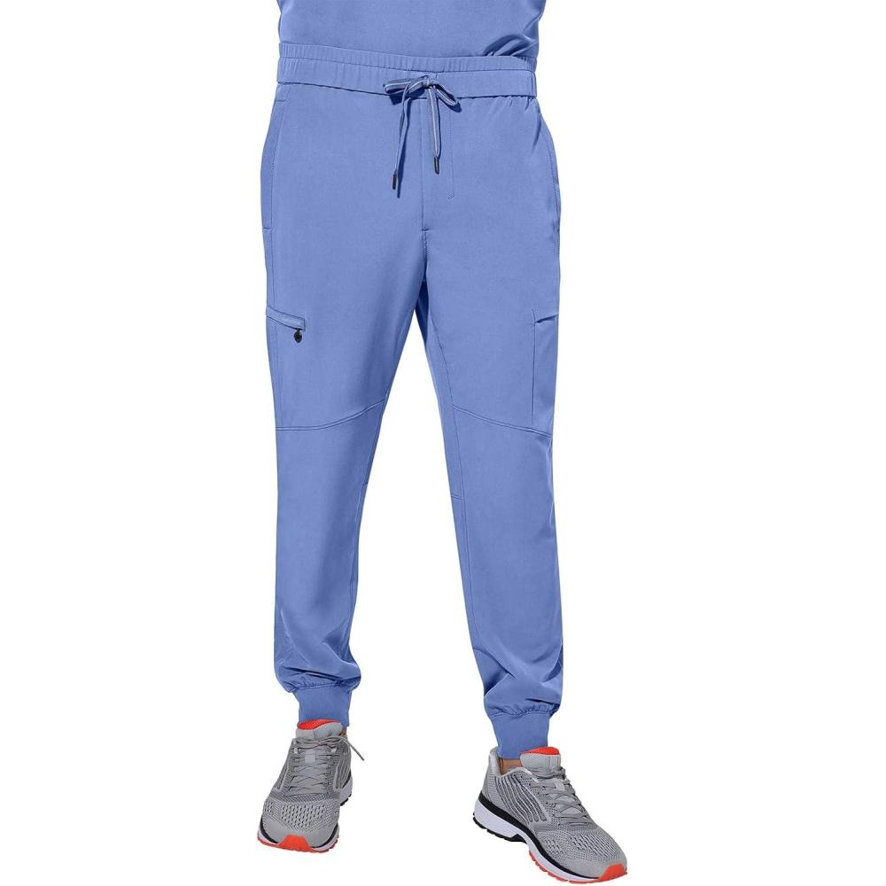 imageHealing Hands Mens Scrub Pant Nolen Jogger with 6 Pocket Moisture Wicking 360 Stretch amp Recycled Fibers 9172Ceil