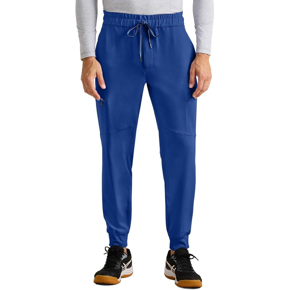 imageHealing Hands Mens Scrub Pant Nolen Jogger with 6 Pocket Moisture Wicking 360 Stretch amp Recycled Fibers 9172Royal