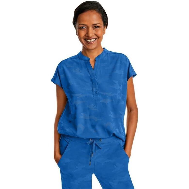 imageHealing Hands Scrub Top for Women Modern Fit Tee with 2 Pockets Moisture Wicking 360 Stretch and Quick Dry Fabric 2352Royal