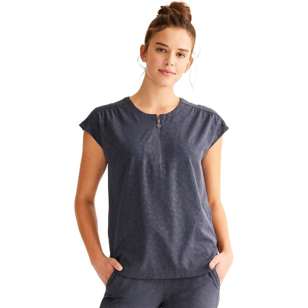 imageHealing Hands Scrubs for Women Jayden Scrub Top with 2 Pockets Round Neck Moisture Wicking and 360 Stretch Fabric HH602Pewter