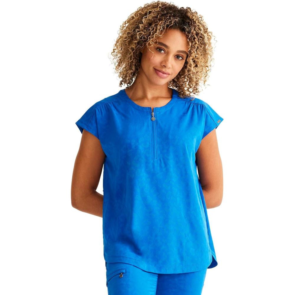 imageHealing Hands Scrubs for Women Jayden Scrub Top with 2 Pockets Round Neck Moisture Wicking and 360 Stretch Fabric HH602Royal