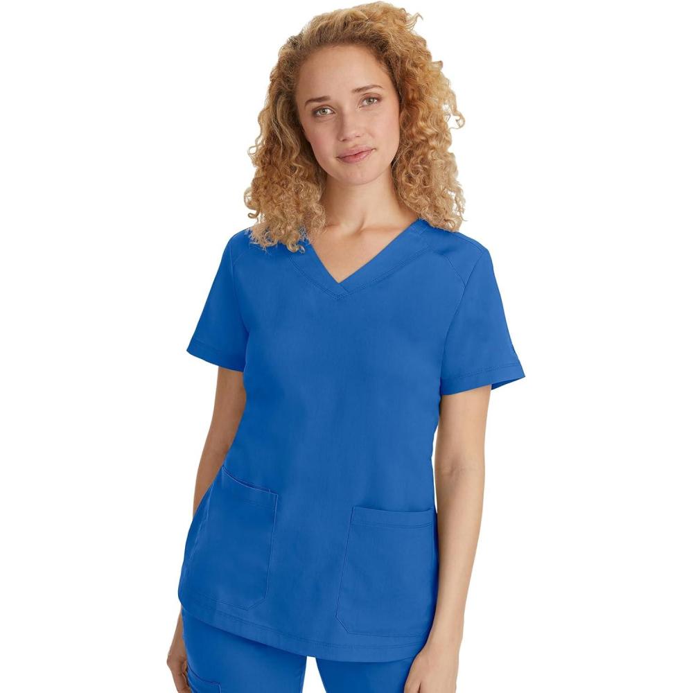imageHealing Hands Scrubs for Women Jill Scrub Top VNeck Modern Fit with 2 Patch Pockets and 2Way Stretch Fabric 2320Royal