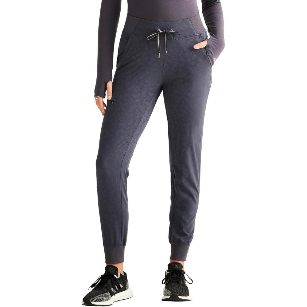 imageHealing Hands Scrubs for Women Jogger Scrub Pant Trinity Bottom with 6 Pockets MidRise Pullon RibKnit Waistband HH003Pewter
