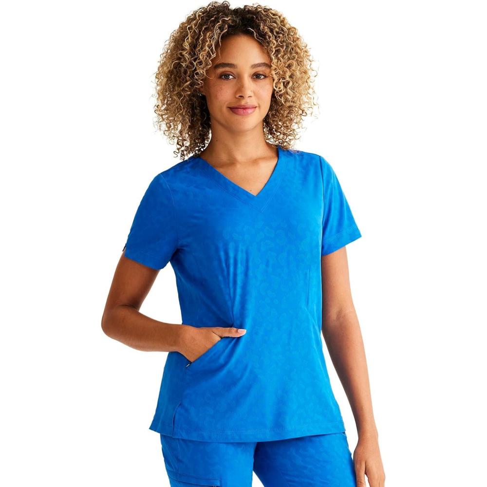 imageHealing Hands Scrubs for Women VNeck Scrub Top Jolie with 2 Zip Pockets Moisture Wicking amp 360 Stretch Fabric HH601Royal