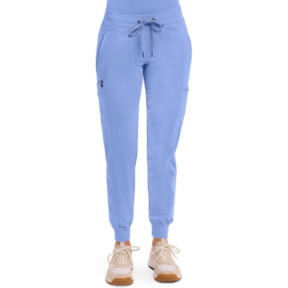 imageHealing Hands Womens Jogger Scrub Pant 7 Pockets Elastic Drawstring with Moisture Wicking amp 2Way Stretch Technology 9244Ceil