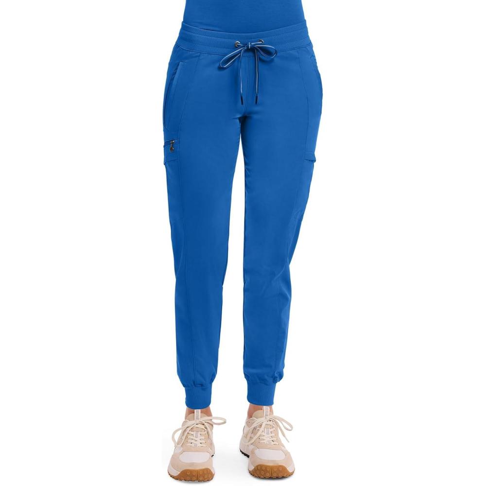 imageHealing Hands Womens Jogger Scrub Pant 7 Pockets Elastic Drawstring with Moisture Wicking amp 2Way Stretch Technology 9244Royal