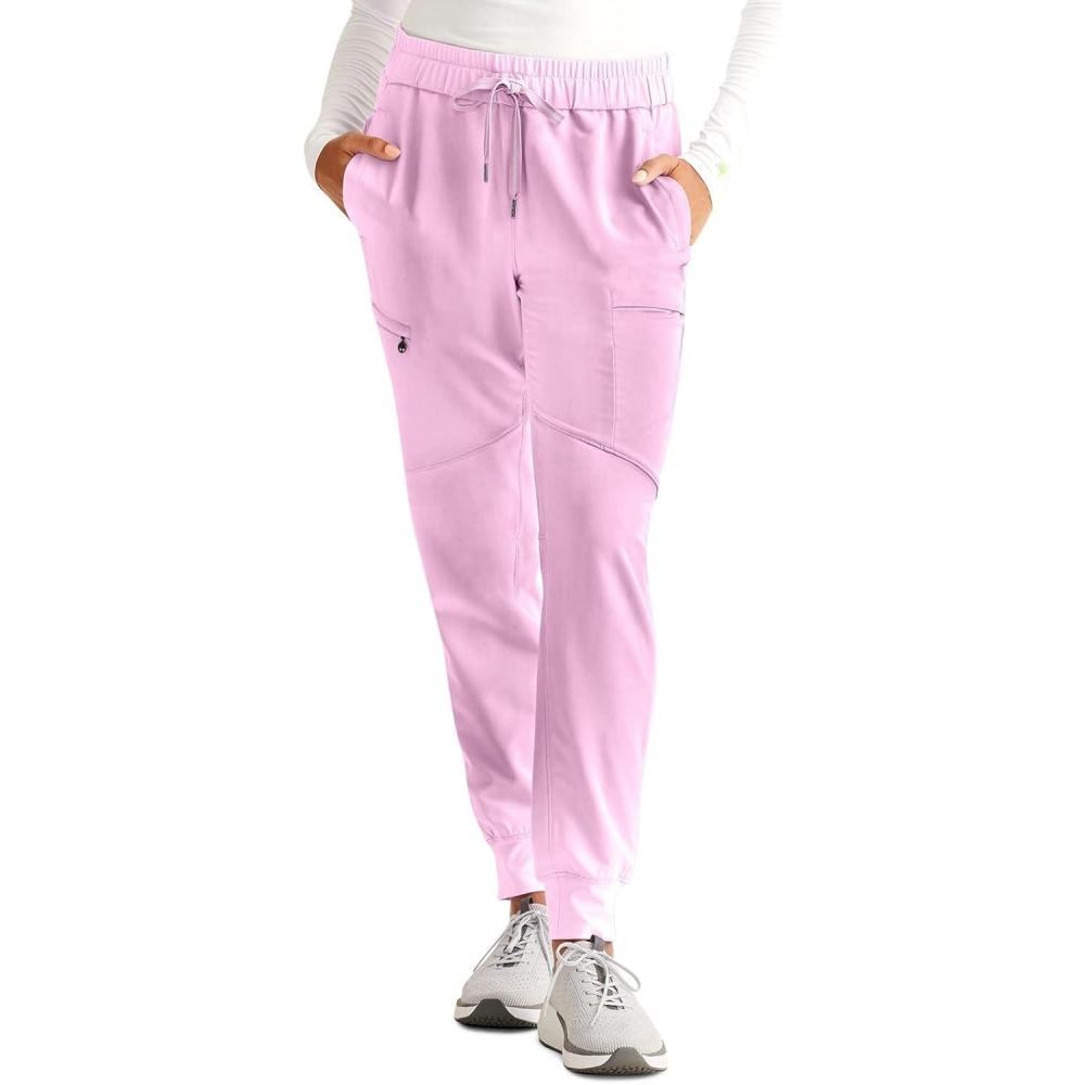 imageHealing Hands Womens Scrub Jogger Pant Naya with 6 Pockets Moisture Wicking 360 Stretch amp Recycled Fibers 9156Ballet Slipper