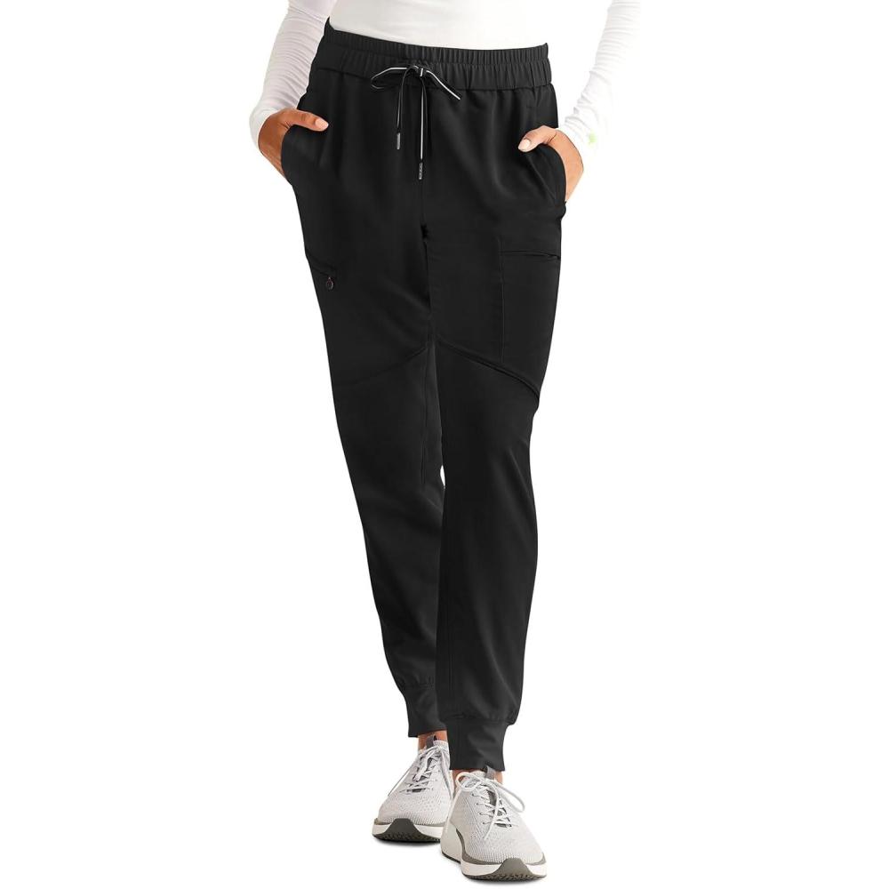 imageHealing Hands Womens Scrub Jogger Pant Naya with 6 Pockets Moisture Wicking 360 Stretch amp Recycled Fibers 9156Black