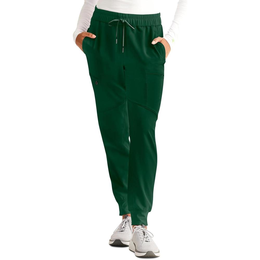 imageHealing Hands Womens Scrub Jogger Pant Naya with 6 Pockets Moisture Wicking 360 Stretch amp Recycled Fibers 9156Dark Pine