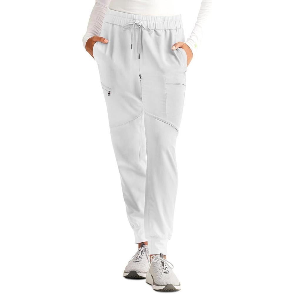 imageHealing Hands Womens Scrub Jogger Pant Naya with 6 Pockets Moisture Wicking 360 Stretch amp Recycled Fibers 9156Silver Stone