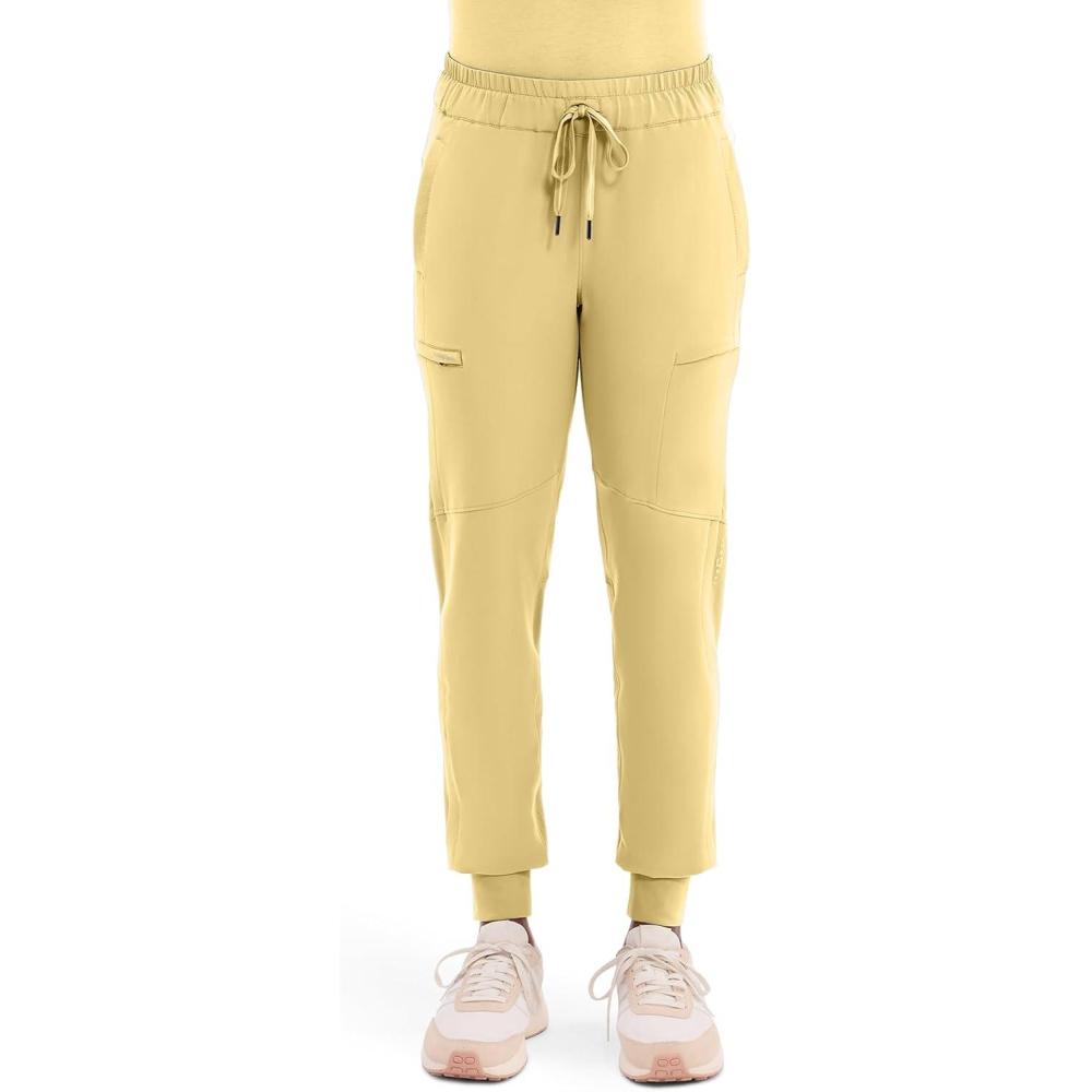 imageHealing Hands Womens Scrub Jogger Pant Naya with 6 Pockets Moisture Wicking 360 Stretch amp Recycled Fibers 9156Sunray Yellow