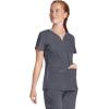 Healing Hands Purple Label Scrub Tops Women – 2-Way Stretch, V-Neck Jean Scrub Tops with 3 Pockets – HH600(Pewter)