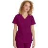 Healing Hands Scrubs for Women Jill Scrub Top V-Neck Modern Fit with 2 Patch Pockets and 2-Way Stretch Fabric 2320(Wine)