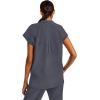 Healing Hands Women’s Scrub Top Relaxed Fit Journey Top – 2 Pockets with Knit Details, Dolman Sleeve and Rounded Hem – 2152(Pewter)