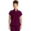 Healing Hands Scrubs for Women Scrub Top with Zip Stand Collar 360° Stretch HH752(Wine)