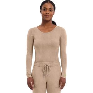 Healing Hands Women’s Underscrub Soft Knit Melissa Longsleeve Scrub Tee with Breathable & Easy Care Fabric 5047(Desert Taupe)