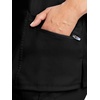 Healing Hands Scrubs for Women 3 Pocket Yoga Top Purple Label 2341 Jeni Y Neck with Zipper Athleisure Top Soft Fabric(Black)
