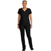 Healing Hands Scrubs for Women 3 Pocket Yoga Top Purple Label 2341 Jeni Y Neck with Zipper Athleisure Top Soft Fabric(Black)
