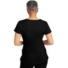 Healing Hands Scrubs for Women 3 Pocket Yoga Top Purple Label 2341 Jeni Y Neck with Zipper Athleisure Top Soft Fabric(Black)