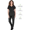 Healing Hands Scrubs for Women 3 Pocket Yoga Top Purple Label 2341 Jeni Y Neck with Zipper Athleisure Top Soft Fabric(Black)