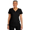 Healing Hands Scrubs for Women 3 Pocket Yoga Top Purple Label 2341 Jeni Y Neck with Zipper Athleisure Top Soft Fabric(Black)