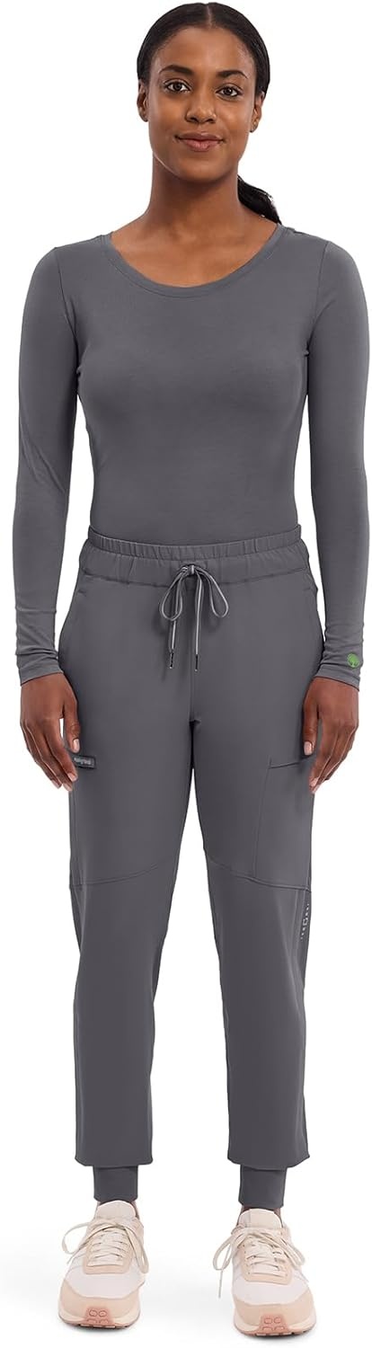 image:imageHealing Hands Underscrub Long Sleeve Women Knits Scrub Tops Soft Cotton Blend Knit Breathable Stretch Comfort Machine Wash Easy Care Fabric Ideal For Layering Under ScrubsPewter