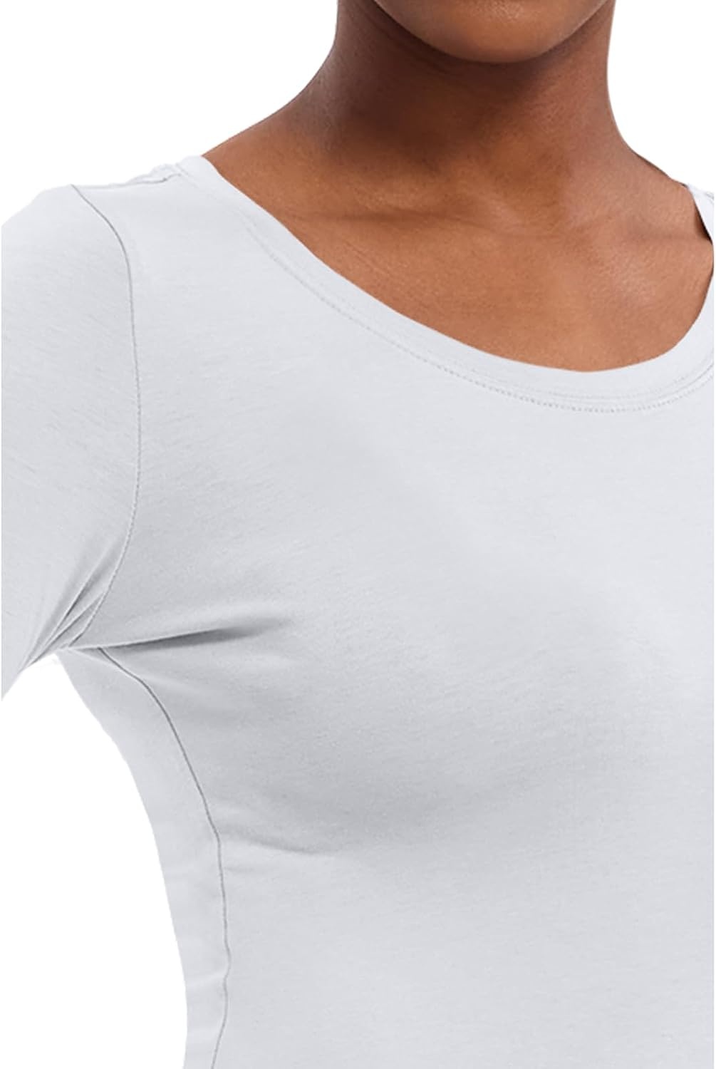 image:imageHealing Hands Underscrub Long Sleeve Women Knits Scrub Tops Soft Cotton Blend Knit Breathable Stretch Comfort Machine Wash Easy Care Fabric Ideal For Layering Under ScrubsWhite