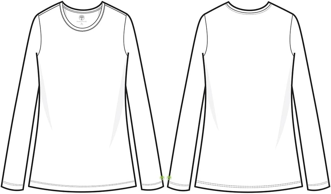 image:imageHealing Hands Underscrub Long Sleeve Women Knits Scrub Tops Soft Cotton Blend Knit Breathable Stretch Comfort Machine Wash Easy Care Fabric Ideal For Layering Under ScrubsGreen