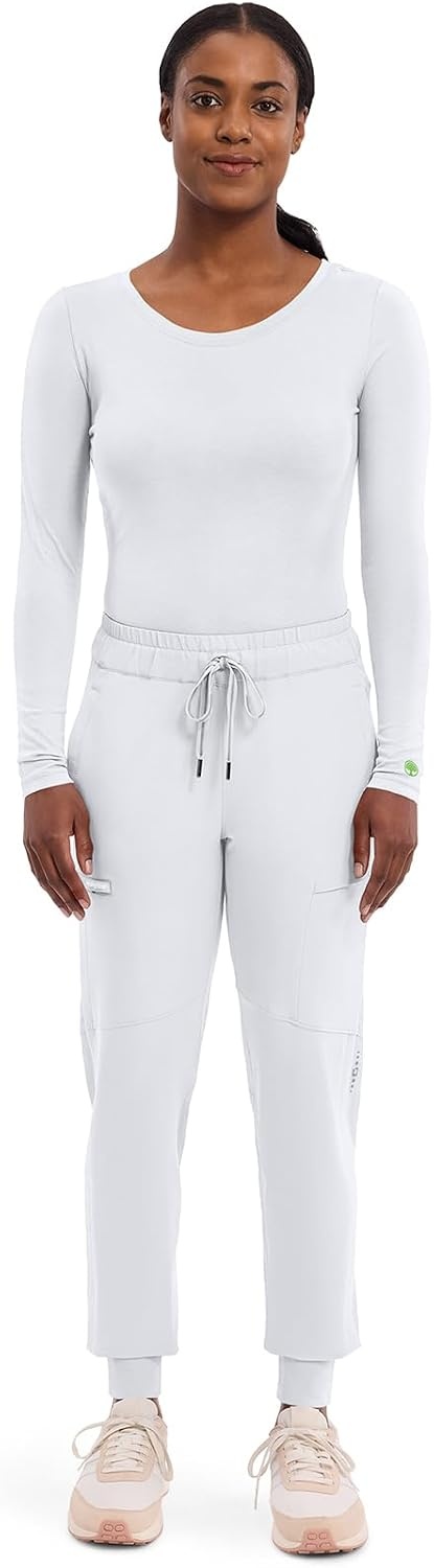 image:imageHealing Hands Underscrub Long Sleeve Women Knits Scrub Tops Soft Cotton Blend Knit Breathable Stretch Comfort Machine Wash Easy Care Fabric Ideal For Layering Under ScrubsWhite