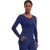 Healing Hands Underscrub Long Sleeve Women Knits Scrub Tops | Soft Cotton Blend Knit, Breathable Stretch Comfort, Machine Wash, Easy Care Fabric, Ideal For Layering Under Scrubs(Navy – 2 Pack)