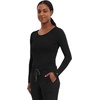 Healing Hands Underscrub Long Sleeve Women Knits Scrub Tops | Soft Cotton Blend Knit, Breathable Stretch Comfort, Machine Wash, Easy Care Fabric, Ideal For Layering Under Scrubs(Black / White / Navy – 3 Pack)