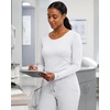 Healing Hands Underscrub Long Sleeve Women Knits Scrub Tops | Soft Cotton Blend Knit, Breathable Stretch Comfort, Machine Wash, Easy Care Fabric, Ideal For Layering Under Scrubs(White)