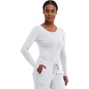 Healing Hands Underscrub Long Sleeve Women Knits Scrub Tops | Soft Cotton Blend Knit, Breathable Stretch Comfort, Machine Wash, Easy Care Fabric, Ideal For Layering Under Scrubs(White – 2 Pack)