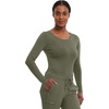 Healing Hands Underscrub Long Sleeve Women Knits Scrub Tops | Soft Cotton Blend Knit, Breathable Stretch Comfort, Machine Wash, Easy Care Fabric, Ideal For Layering Under Scrubs(Olive – 2 Pack)