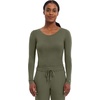 Healing Hands Underscrub Long Sleeve Women Knits Scrub Tops | Soft Cotton Blend Knit, Breathable Stretch Comfort, Machine Wash, Easy Care Fabric, Ideal For Layering Under Scrubs(Olive – 2 Pack)