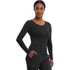 Healing Hands Underscrub Long Sleeve Women Knits Scrub Tops | Soft Cotton Blend Knit, Breathable Stretch Comfort, Machine Wash, Easy Care Fabric, Ideal For Layering Under Scrubs(Black – 2 Pack)