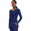 Healing Hands Underscrub Long Sleeve Women Knits Scrub Tops | Soft Cotton Blend Knit, Breathable Stretch Comfort, Machine Wash, Easy Care Fabric, Ideal For Layering Under Scrubs(Navy / White – 2 Pack)