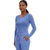 Healing Hands Underscrub Long Sleeve Women Knits Scrub Tops | Soft Cotton Blend Knit, Breathable Stretch Comfort, Machine Wash, Easy Care Fabric, Ideal For Layering Under Scrubs(Ceil – 2 Pack)