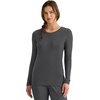 Healing Hands Underscrub Long Sleeve Women Knits Scrub Tops | Soft Cotton Blend Knit, Breathable Stretch Comfort, Machine Wash, Easy Care Fabric, Ideal For Layering Under Scrubs(Charcoal – 2 Pack)