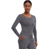 Healing Hands Underscrub Long Sleeve Women Knits Scrub Tops | Soft Cotton Blend Knit, Breathable Stretch Comfort, Machine Wash, Easy Care Fabric, Ideal For Layering Under Scrubs(Pewter – 2 Pack)