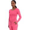 Healing Hands Underscrub Long Sleeve Women Knits Scrub Tops | Soft Cotton Blend Knit, Breathable Stretch Comfort, Machine Wash, Easy Care Fabric, Ideal For Layering Under Scrubs(Carnation Pink – 2 Pack)
