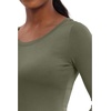 Healing Hands Underscrub Long Sleeve Women Knits Scrub Tops | Soft Cotton Blend Knit, Breathable Stretch Comfort, Machine Wash, Easy Care Fabric, Ideal For Layering Under Scrubs(Olive)