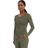 Healing Hands Underscrub Long Sleeve Women Knits Scrub Tops | Soft Cotton Blend Knit, Breathable Stretch Comfort, Machine Wash, Easy Care Fabric, Ideal For Layering Under Scrubs(Olive – 2 Pack)