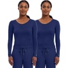 Healing Hands Underscrub Long Sleeve Women Knits Scrub Tops | Soft Cotton Blend Knit, Breathable Stretch Comfort, Machine Wash, Easy Care Fabric, Ideal For Layering Under Scrubs(Navy – 2 Pack)