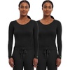 Healing Hands Underscrub Long Sleeve Women Knits Scrub Tops | Soft Cotton Blend Knit, Breathable Stretch Comfort, Machine Wash, Easy Care Fabric, Ideal For Layering Under Scrubs(Black – 2 Pack)