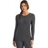 Healing Hands Underscrub Long Sleeve Women Knits Scrub Tops | Soft Cotton Blend Knit, Breathable Stretch Comfort, Machine Wash, Easy Care Fabric, Ideal For Layering Under Scrubs(Charcoal)
