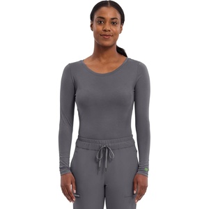 Healing Hands Underscrub Long Sleeve Women Knits Scrub Tops | Soft Cotton Blend Knit, Breathable Stretch Comfort, Machine Wash, Easy Care Fabric, Ideal For Layering Under Scrubs(Pewter)