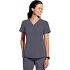 Healing Hands Skyler Scrubs for Women V Neck Top Slim Fit 2 Pockets(Pewter)