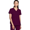Healing Hands Skyler Scrubs for Women V Neck Top Slim Fit 2 Pockets(Wine)